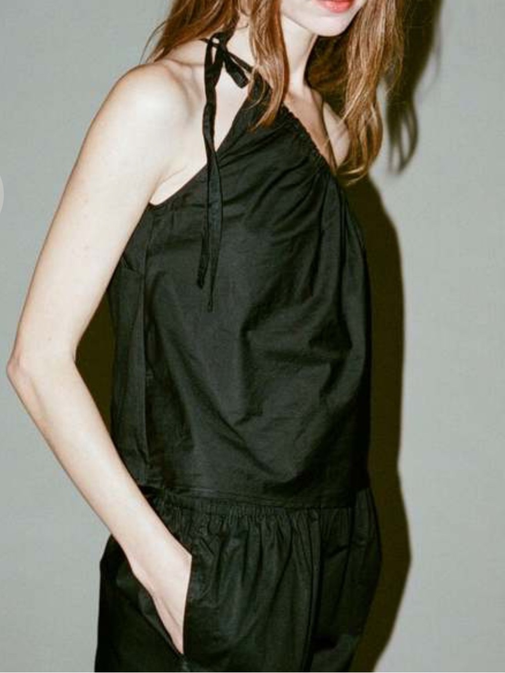 the multi strap top by Deiji Studios in black